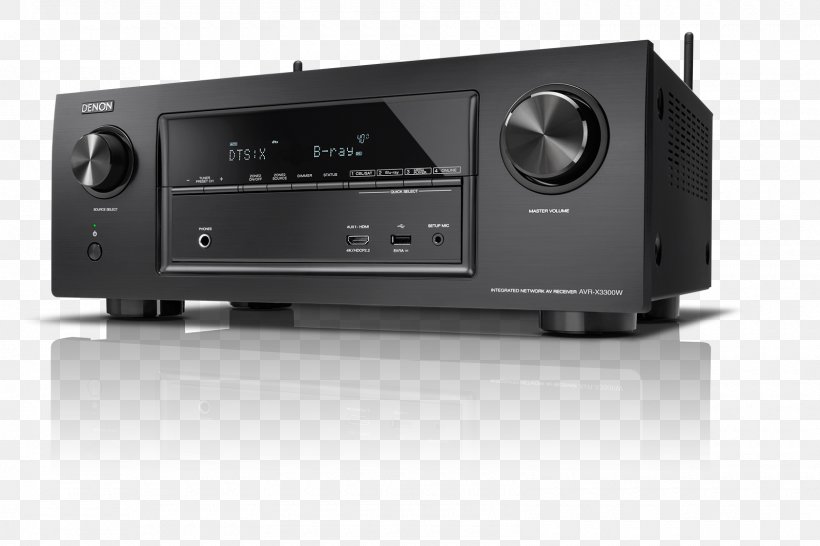 AV Receiver Denon AVR-X3300W Home Theater Systems Surround Sound, PNG, 1600x1067px, 4k Resolution, Av Receiver, Audio, Audio Equipment, Audio Receiver Download Free