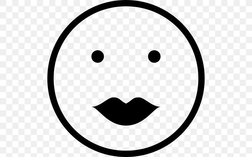 Smiley Emoticon Face, PNG, 512x512px, Smiley, Area, Black, Black And White, Emoji Download Free