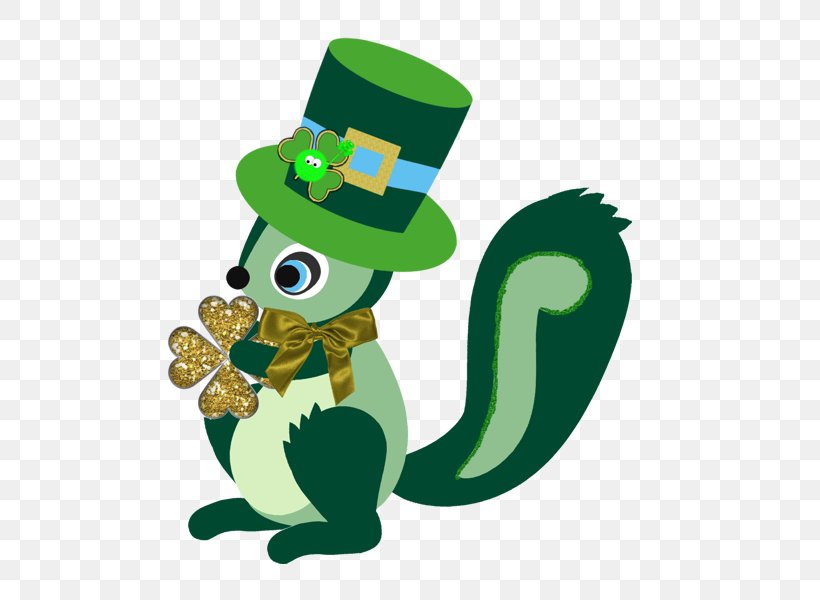 Vertebrate Squirrel Saint Patrick's Day Clip Art, PNG, 600x600px, Vertebrate, Fictional Character, Green, Legendary Creature, Mythical Creature Download Free