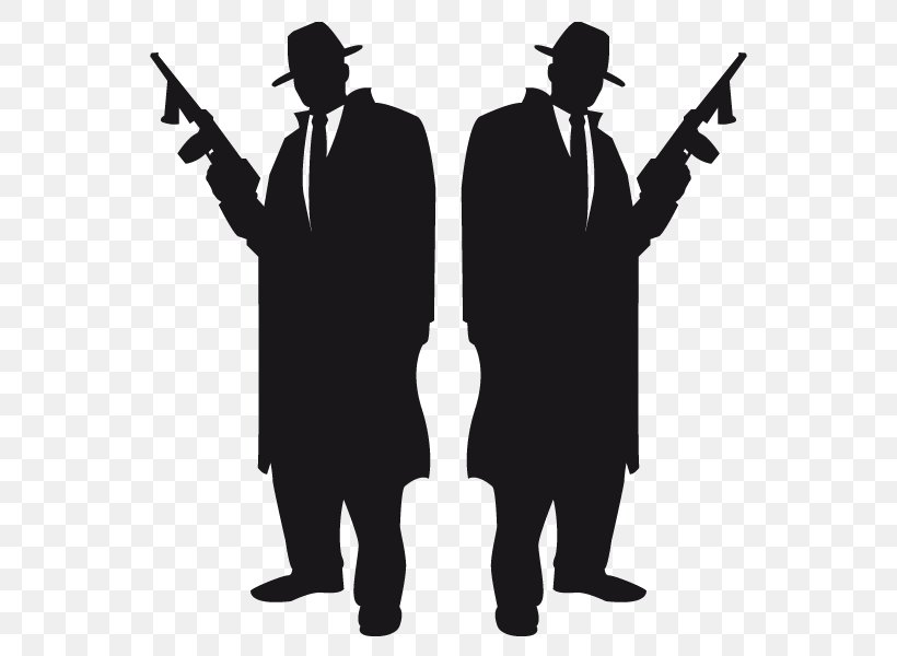 Silhouette Gangster Image Drawing Illustration, PNG, 800x600px, Silhouette, Black And White, Business, Cartoon, Clothing Download Free