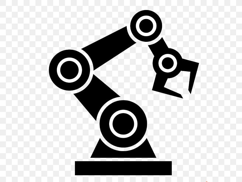 Robotic Arm Robotics Industrial Robot, PNG, 585x618px, Robotic Arm, Arm, Black And White, Industrial Robot, Industry Download Free