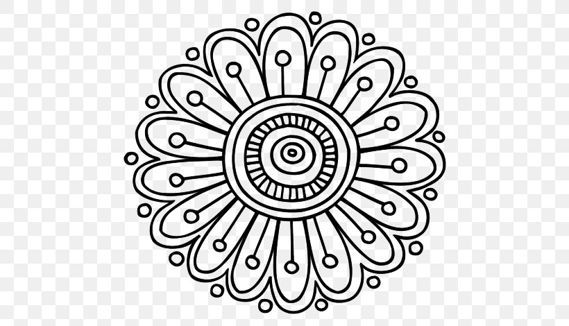 Coloring Book Mandala Doodle Mehndi Drawing, PNG, 600x470px, Coloring Book, Adult, Area, Black And White, Book Download Free