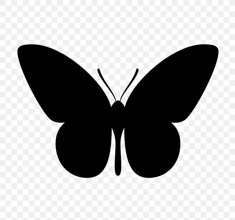 Butterfly Papillon Dog Clip Art, PNG, 768x768px, Butterfly, Arthropod, Black And White, Brush Footed Butterfly, Drawing Download Free