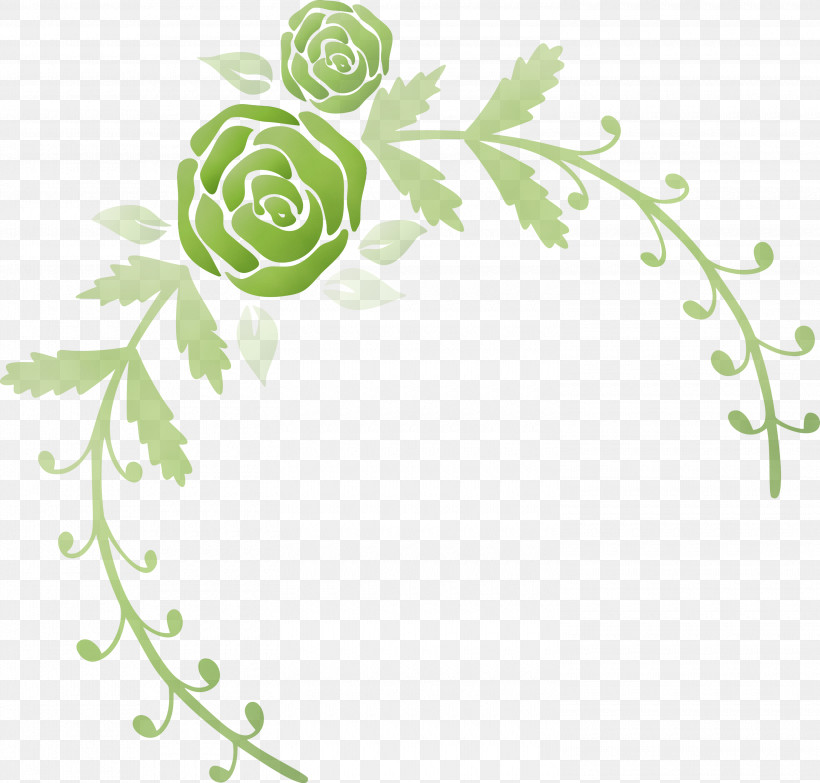 Green Leaf Plant Font Pedicel, PNG, 3000x2868px, Rose Frame, Flower, Flower Frame, Green, Leaf Download Free