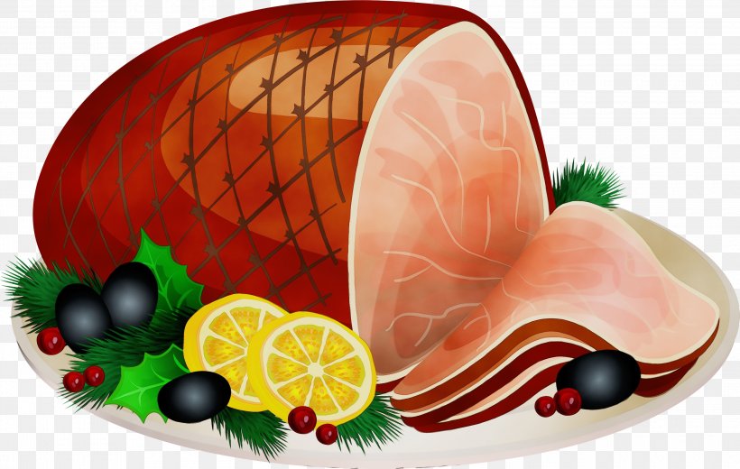 Food Garnish Ham Fruit Cuisine, PNG, 3000x1906px, Watercolor, Cuisine, Food, Fruit, Garnish Download Free