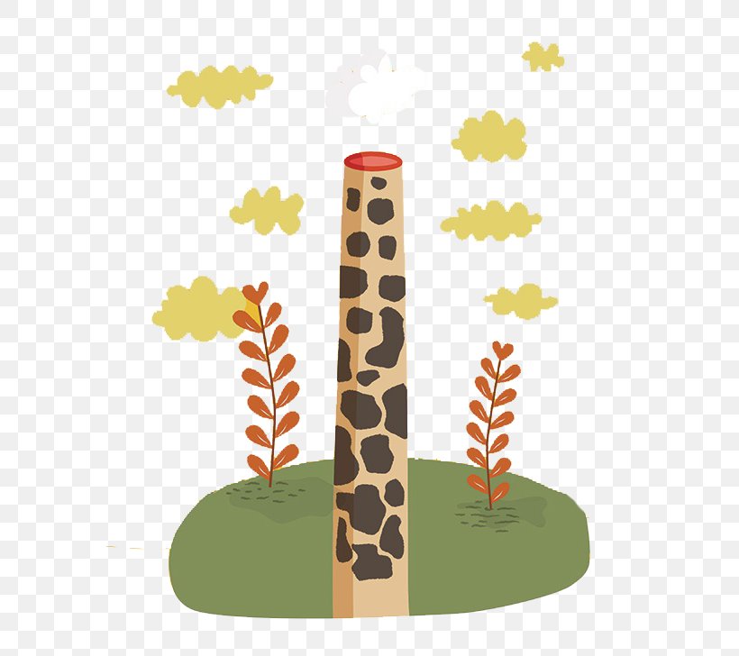 Giraffe Cartoon Illustration, PNG, 583x728px, Giraffe, Cartoon, Giraffidae, Plant, Tree Download Free