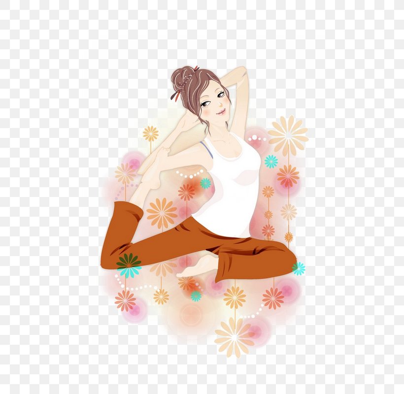 Yoga Cartoon Physical Exercise, PNG, 800x800px, Watercolor, Cartoon, Flower, Frame, Heart Download Free