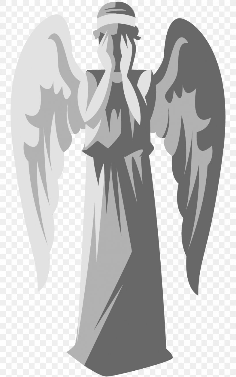 Cartoon Silhouette Outerwear Legendary Creature, PNG, 898x1433px, Cartoon, Angel, Angel M, Black And White, Costume Design Download Free