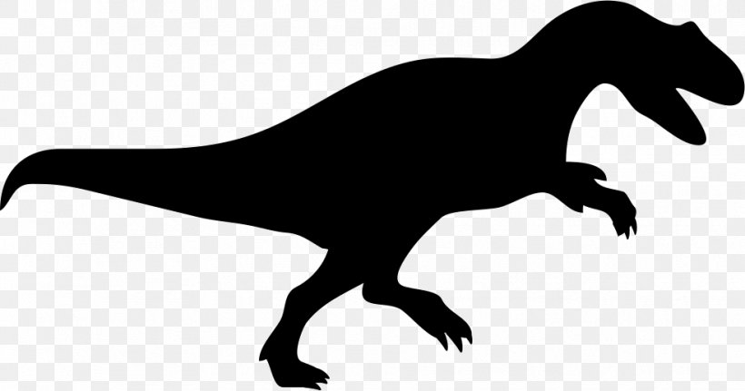 Tyrannosaurus Albertosaurus Dinosaur Silhouette, PNG, 981x516px, Tyrannosaurus, Albertosaurus, Animal, Beak, Black And White Download Free
