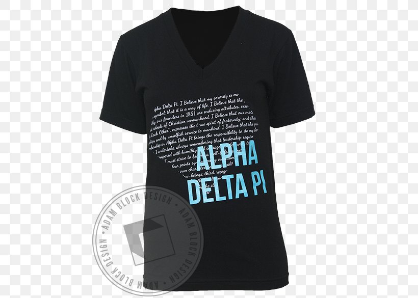 T-shirt Alpha Delta Pi Neckline, PNG, 464x585px, Tshirt, Active Shirt, Alpha Delta Pi, Black, Brand Download Free
