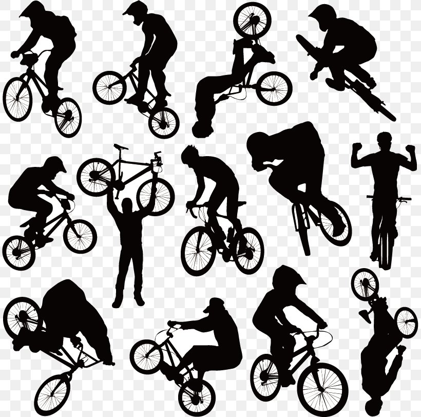 Bicycle Cycling BMX Clip Art, PNG, 811x812px, Bicycle, Bicycle Part, Bicycle Wheel, Black And White, Bmx Download Free