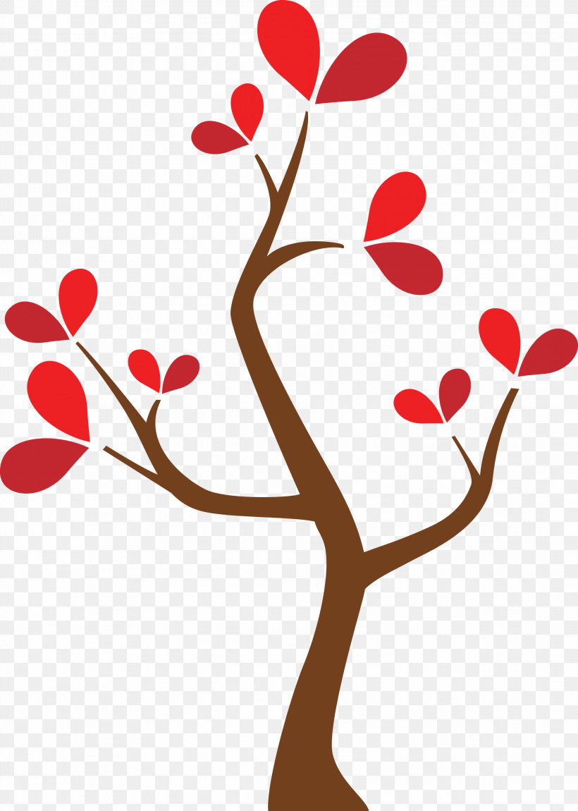Branch Red Tree Leaf Plant, PNG, 2139x3000px, Cartoon Tree, Abstract Tree, Branch, Heart, Leaf Download Free