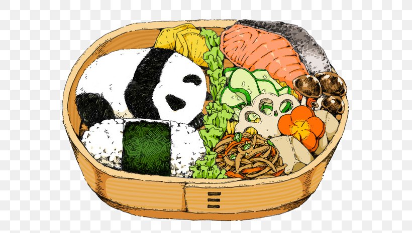 Bento Giant Panda Food Illustration, PNG, 600x465px, Bento, Asian Food, Basket, Cartoon, Comfort Food Download Free