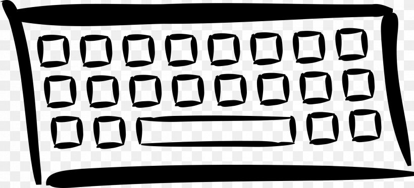 Computer Keyboard Clip Art, PNG, 2400x1093px, Computer Keyboard, Area, Black And White, Brand, Computer Download Free