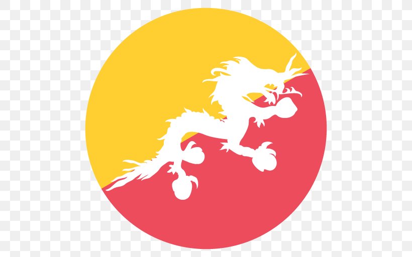 Flag Of Bhutan National Symbols Of Bhutan National Flag, PNG, 512x512px, Bhutan, Art, Bhutanese, Dragon, Druk Download Free