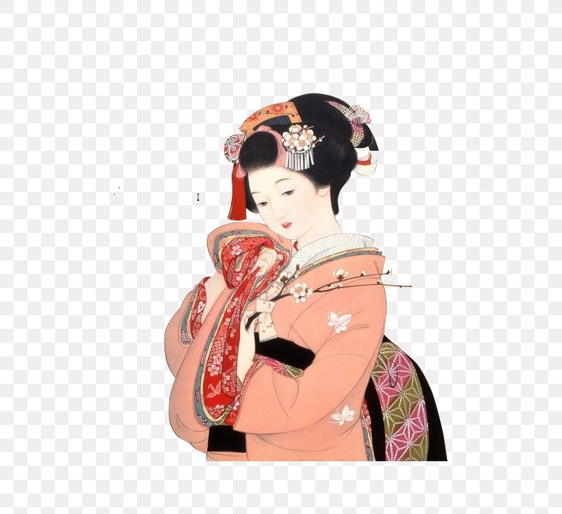 Japanese Art Painting Ukiyo-e Illustration, PNG, 600x750px, Watercolor, Cartoon, Flower, Frame, Heart Download Free