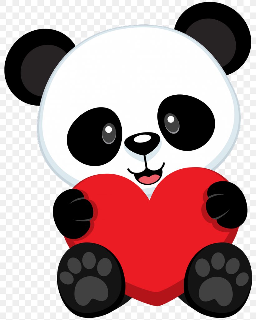 Giant Panda Animaatio Drawing Clip Art, PNG, 802x1024px, Watercolor, Cartoon, Flower, Frame, Heart Download Free