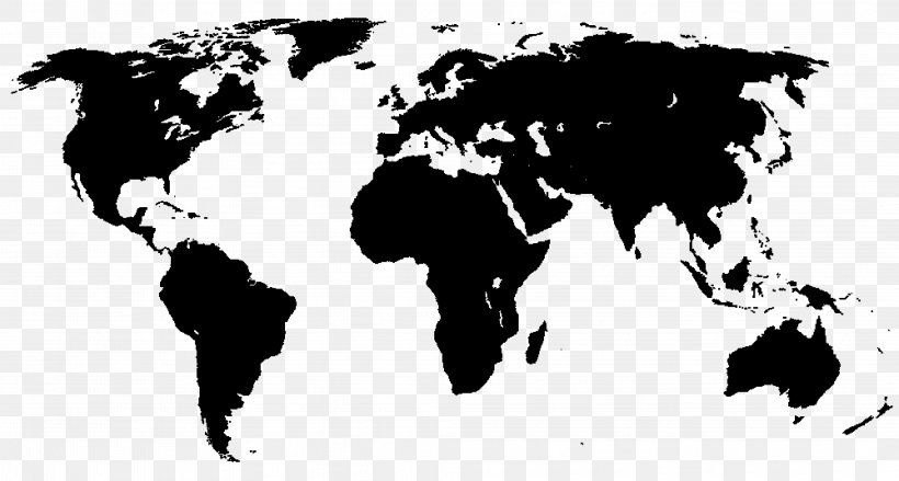 World Map Black And White Clip Art, PNG, 4167x2233px, World, Black, Black And White, Can Stock Photo, Horse Like Mammal Download Free