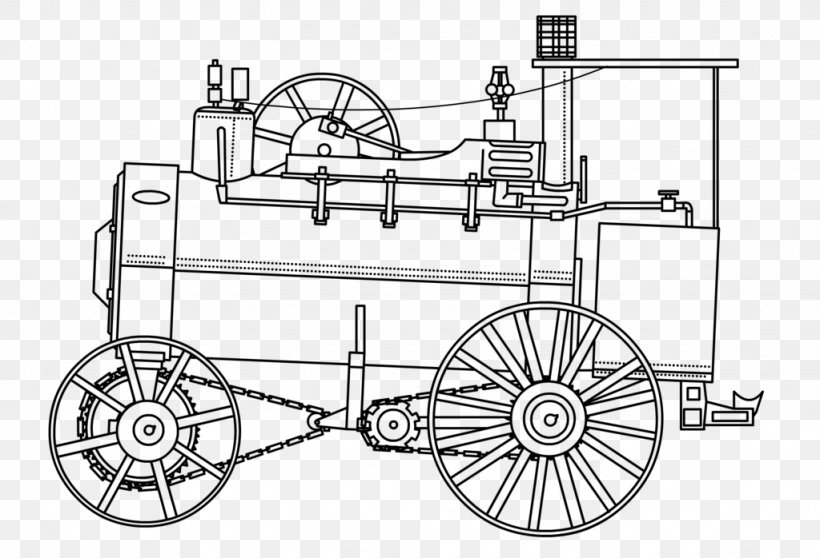 Steam Engine Steam Tractor Steam Locomotive Traction Engine, PNG, 1024x698px, Steam Engine, Auto Part, Bicycle Wheel, Black And White, Brand Download Free