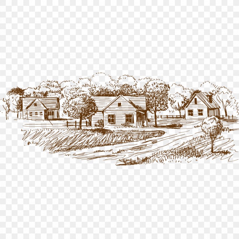 Village Drawing Sketch, PNG, 1181x1181px, Village, Area, Art, Black And White, Drawing Download Free