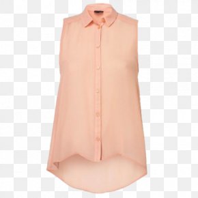 Dress - Blouse Neck Collar Pink M Sleeve PNG