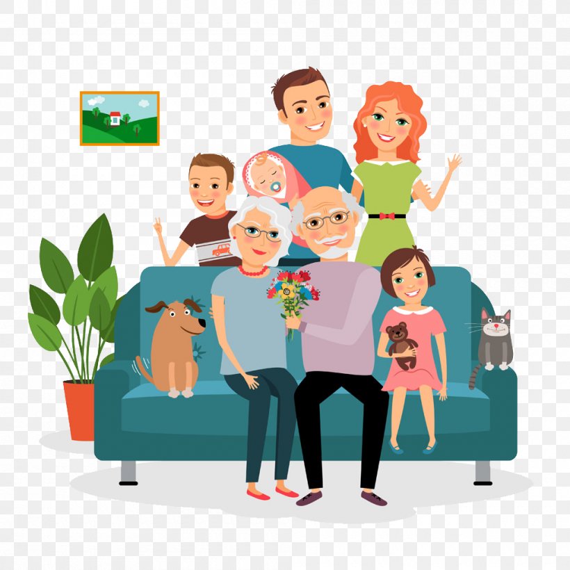 Family Couch Father Illustration, PNG, 1000x1000px, Family, Area, Art, Cartoon, Child Download Free