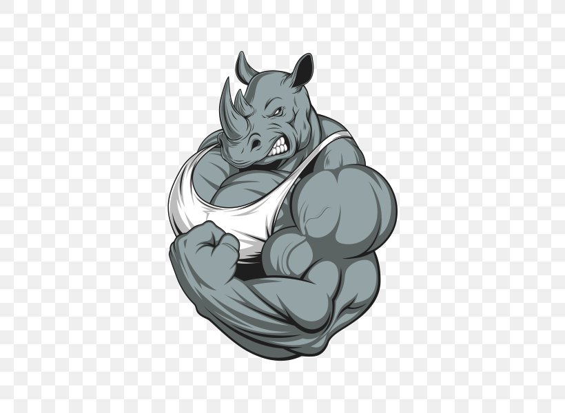 Rhinoceros Fitness Centre Bodybuilding, PNG, 600x600px, Rhinoceros, Barbell, Biceps, Bodybuilding, Carnivoran Download Free