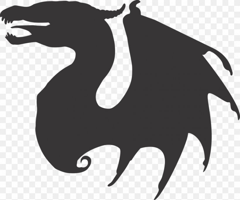 Vector Graphics Clip Art Silhouette Image Drawing, PNG, 864x720px, Silhouette, Black And White, Carnivoran, Cartoon, Chinese Dragon Download Free