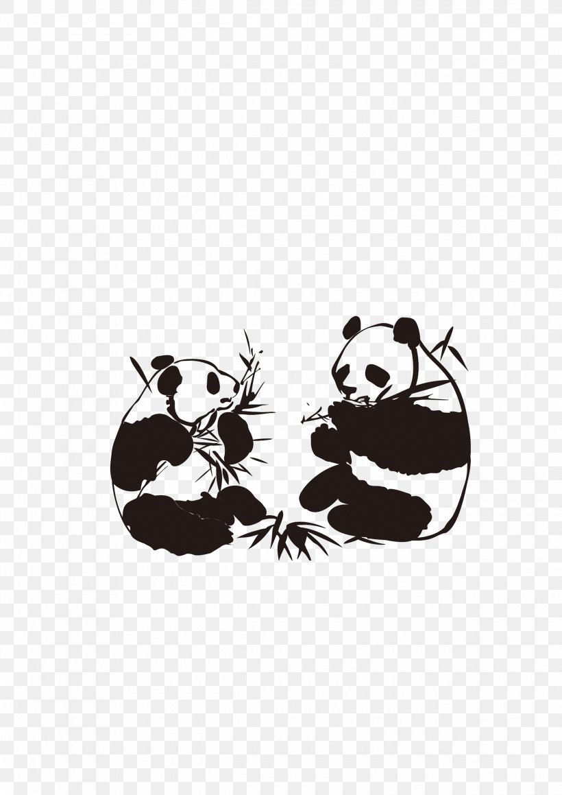 Sichuan Giant Panda Decal Advertising, PNG, 2480x3508px, Sichuan, Advertising, Bamboo, Black, Black And White Download Free