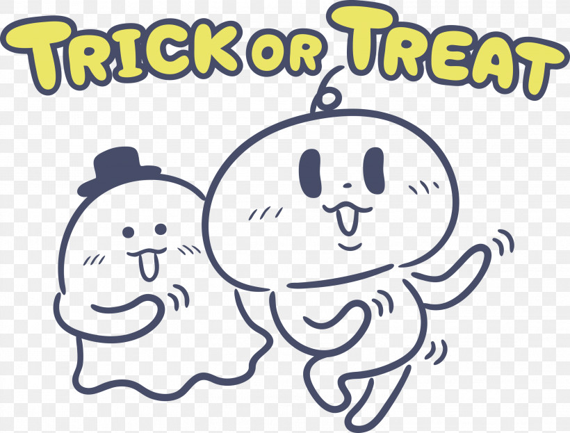 TRICK OR TREAT Happy Halloween, PNG, 2999x2281px, Trick Or Treat, Caricature, Cartoon, Drawing, Happy Halloween Download Free