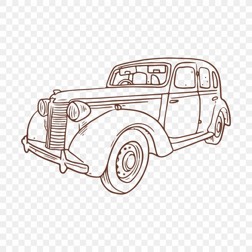 Vintage Car, PNG, 2000x2000px, Car, Adobe Systems, Automotive Design, Black And White, Brand Download Free