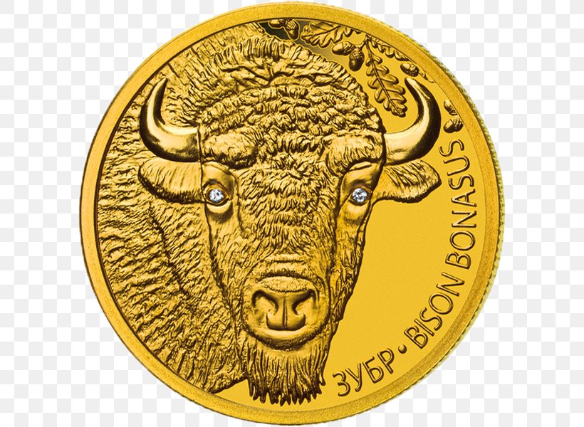 Belarus Bison Bonasus Gold Coin Gold Coin, PNG, 600x600px, Belarus, Banknote, Bison Bonasus, Cattle Like Mammal, Coin Download Free