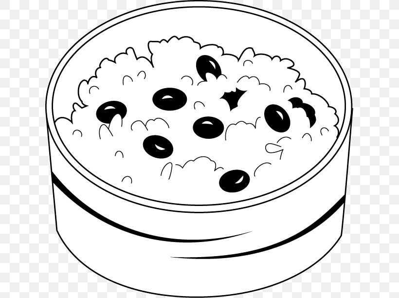 Rice And Beans Sekihan Food Clip Art, PNG, 633x612px, Rice And Beans, Area, Art, Bean, Black And White Download Free