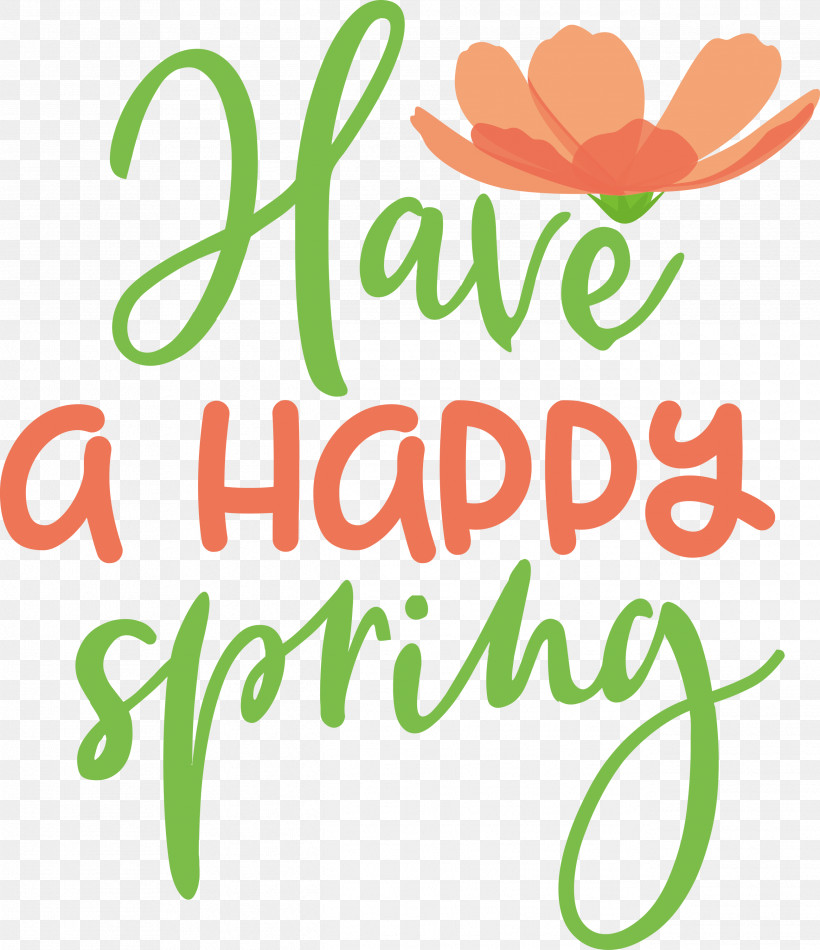 Spring Have A Happy Spring, PNG, 2588x3000px, Spring, Flower, Fruit, Happiness, Line Download Free
