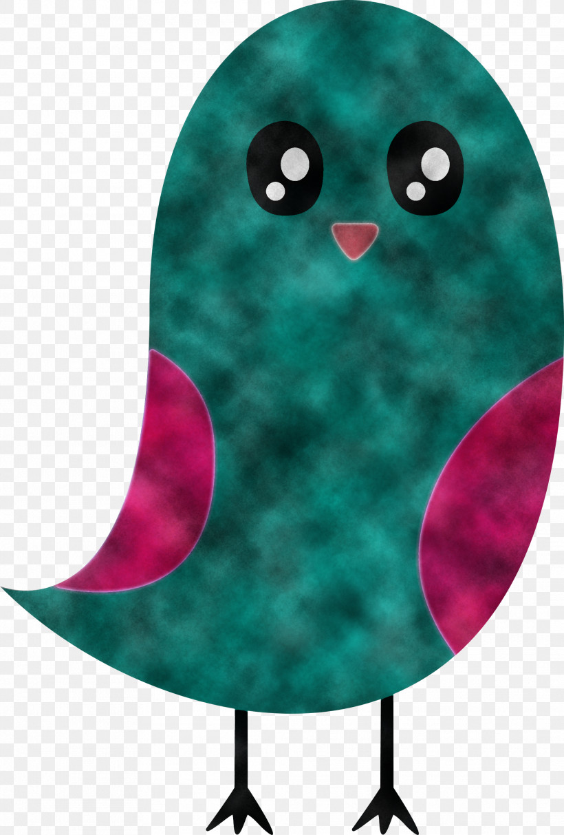 Green Turquoise Teal Pink, PNG, 2027x3000px, Cute Bird, Cartoon Bird, Green, Pink, Teal Download Free