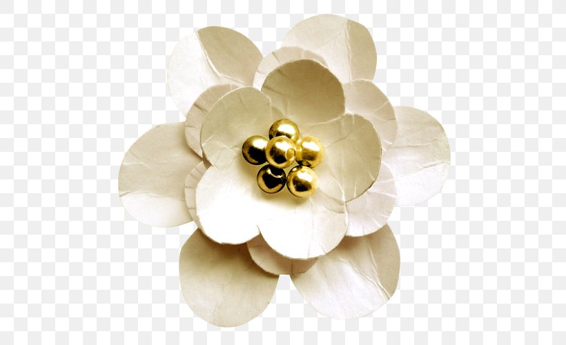 Paper Flower White, PNG, 500x500px, Paper, Artificial Flower, Bead, Black And White, Body Jewelry Download Free
