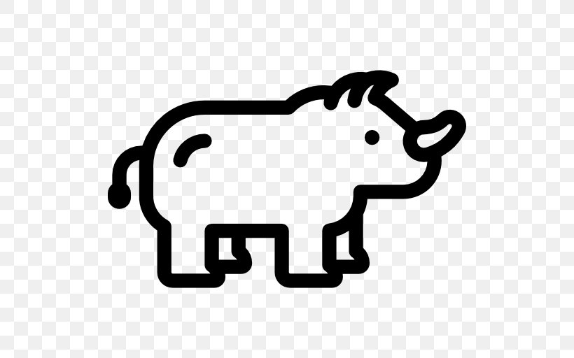 Rhinoceros Mammal Animal Clip Art, PNG, 512x512px, Rhinoceros, Animal, Area, Black, Black And White Download Free