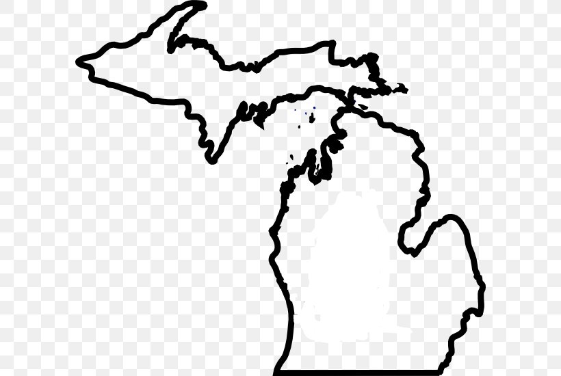 Michigan Blank Map Clip Art, PNG, 600x550px, Michigan, Area, Artwork, Black, Black And White Download Free