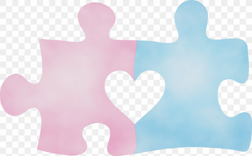 Pink Jigsaw Puzzle, PNG, 3000x1855px, World Autism Awareness Day, Jigsaw Puzzle, Paint, Pink, Watercolor Download Free