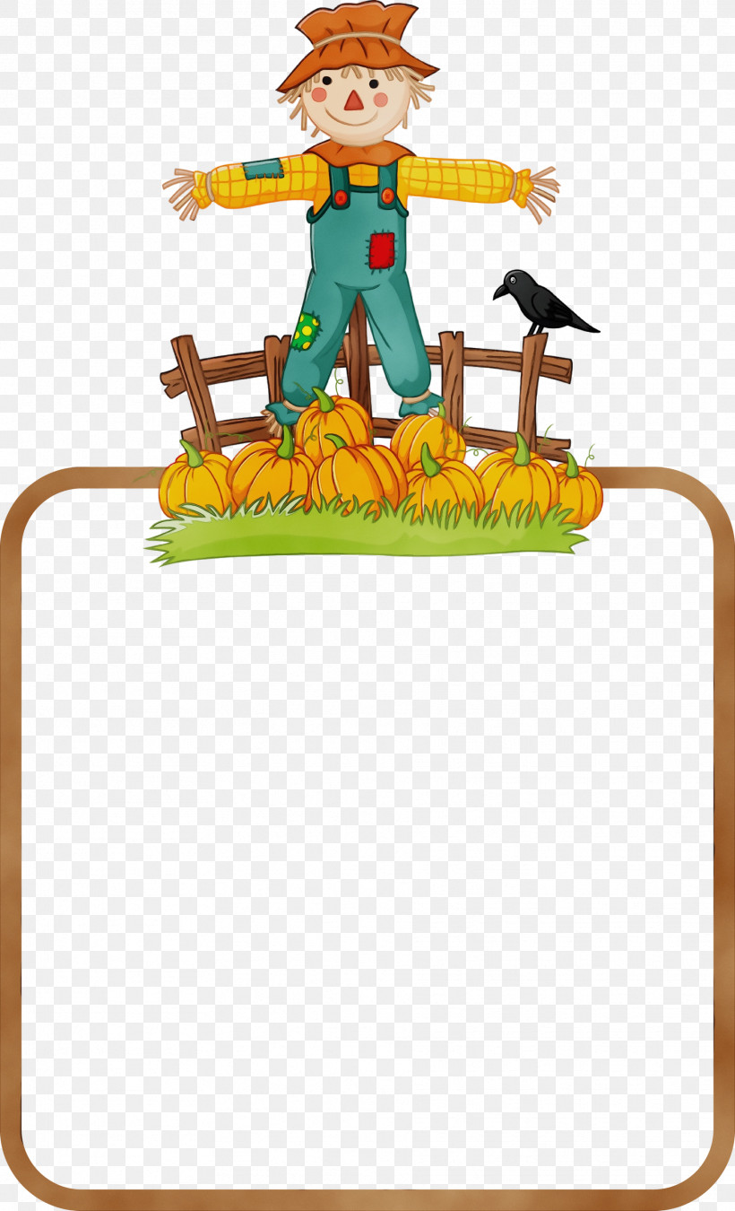 Cartoon Drawing Painting Scarecrow Poster, PNG, 1821x2999px, Thanksgiving Frame, Cartoon, Drawing, Paint, Painting Download Free