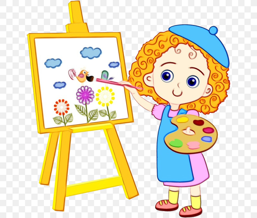Easel Child Art Child, PNG, 650x698px, Watercolor, Child, Child Art ...