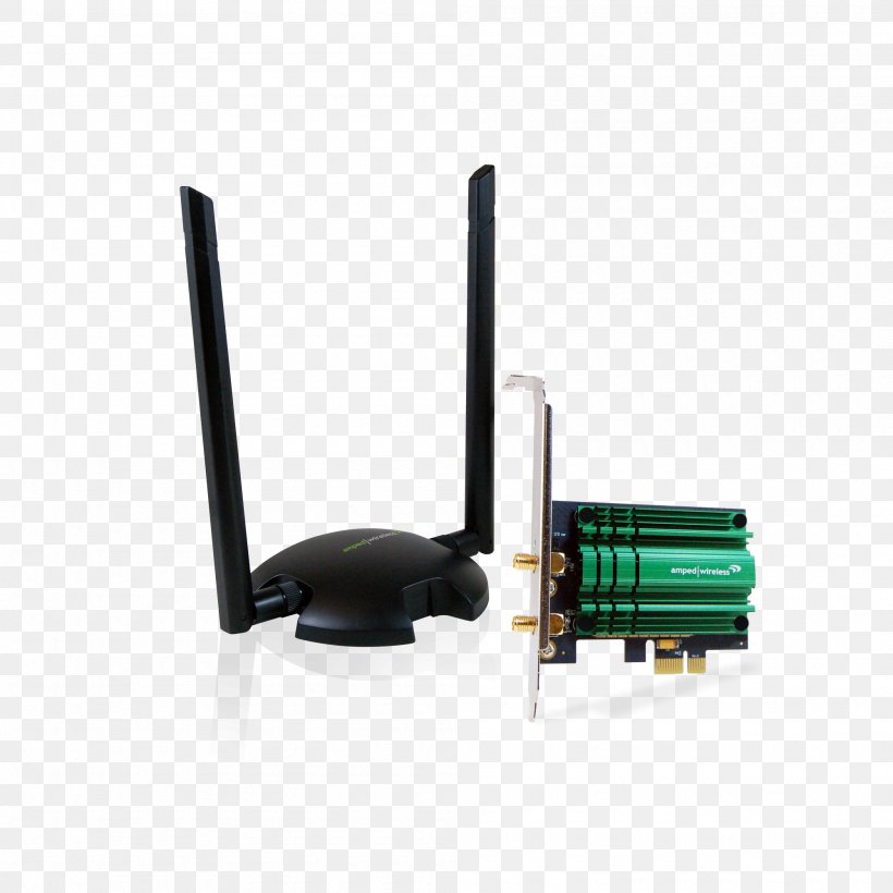 Wireless Network Interface Controller Wi-Fi PCI Express Aerials Amped Wireless Pci20e High Power Ac1200 Wifi Pcie Adapter, PNG, 2000x2000px, Wifi, Adapter, Aerials, Conventional Pci, Electronics Download Free