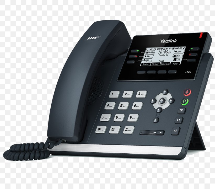 VoIP Phone Session Initiation Protocol Yealink SIP-T42G Telephone Wideband Audio, PNG, 820x721px, Voip Phone, Answering Machine, Corded Phone, Mobile Phones, Session Initiation Protocol Download Free