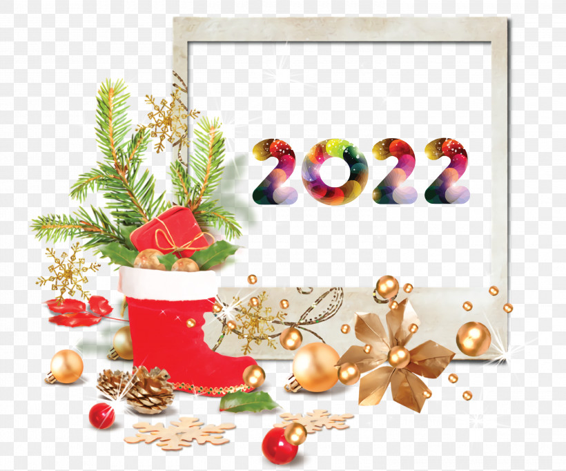 2022 Happy New Year Happy 2022 New Year 2022, PNG, 3000x2497px, Christmas Day, Bauble, Christmas Ornament M, Film Frame, Fruit Download Free