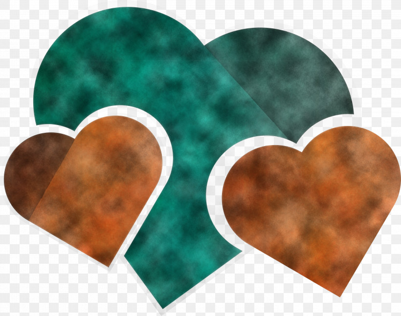 Heart, PNG, 3000x2370px, Heart, Aqua, Brown, Green, Orange Download Free