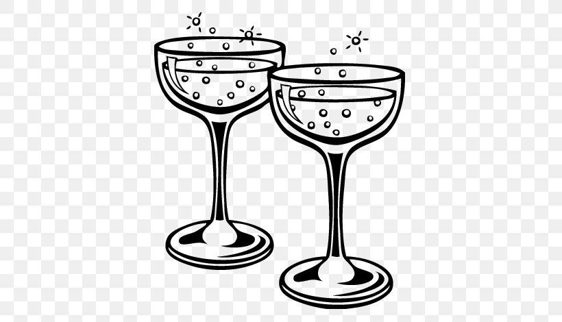 New Year's Eve New Year's Day Christmas Drawing, PNG, 600x470px, New Year, Black And White, Champagne Glass, Champagne Stemware, Christmas Download Free