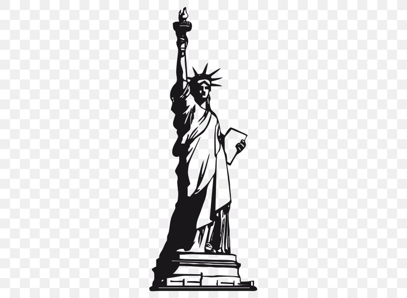 Statue Of Liberty Postal Connections Wall Decal West 39th Street, PNG, 600x600px, Statue Of Liberty, Art, Artwork, Black, Black And White Download Free
