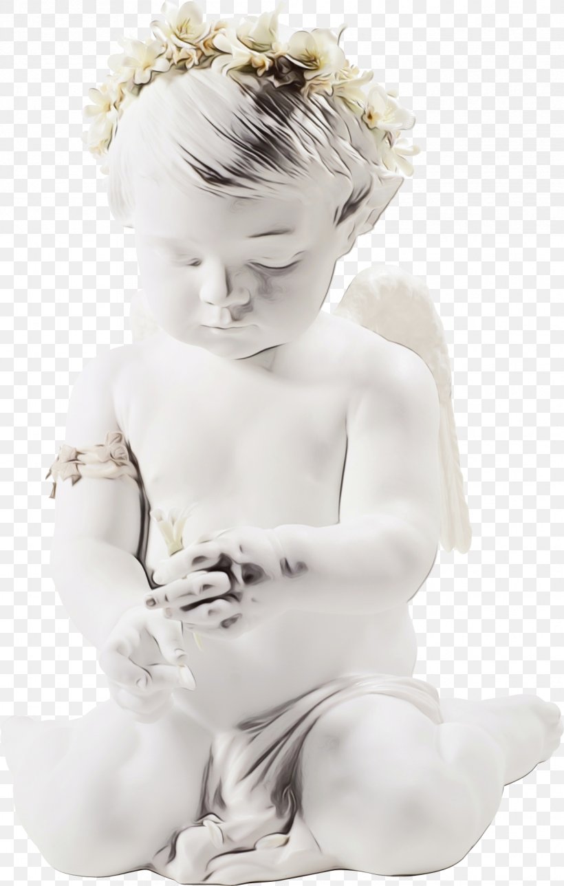 White Figurine Angel Child Sitting, PNG, 1217x1912px, Watercolor, Angel, Child, Fictional Character, Figurine Download Free