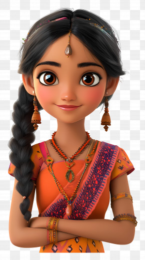 Asian Girl - Cute Animated Girl Character PNG