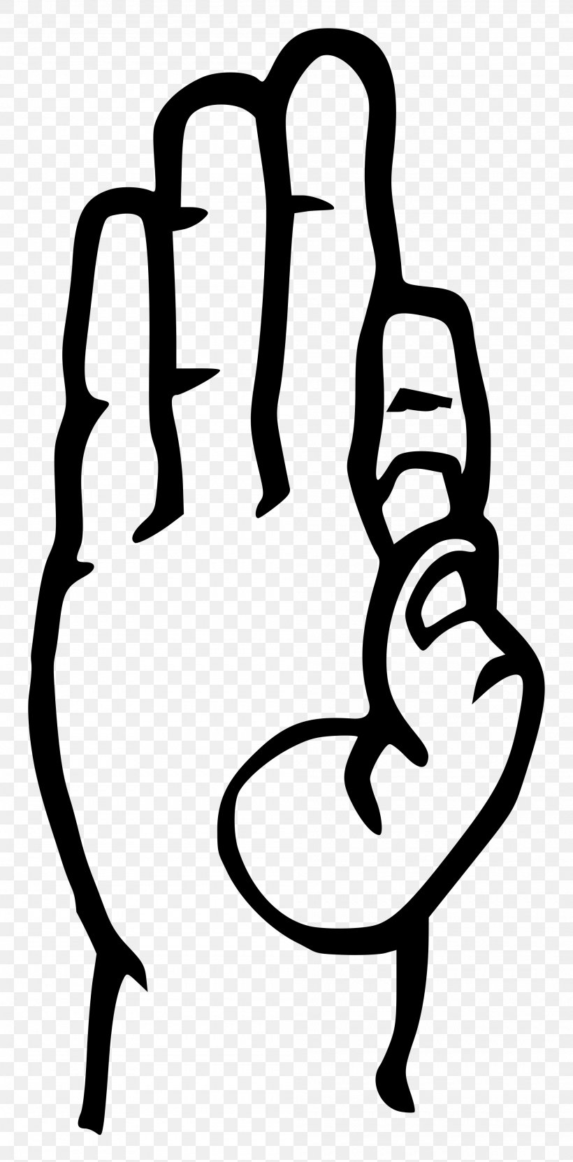 American Sign Language Letter F, PNG, 2000x4057px, Sign Language, Alphabet, American Sign Language, Artwork, Black And White Download Free
